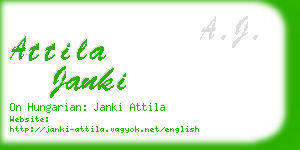 attila janki business card